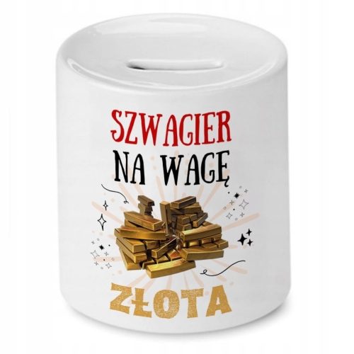 Skarbonka Dla Szwagra na Urodziny Imieniny Prezent z Nadrukiem ze Zdjęciem