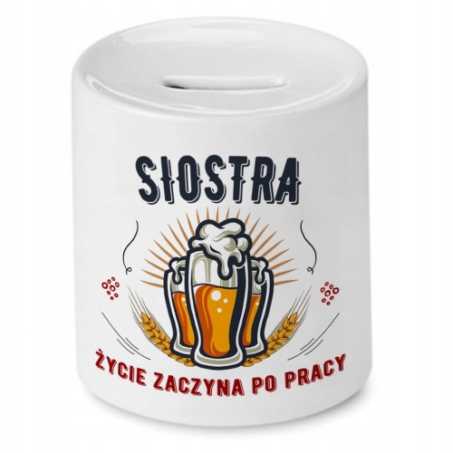 Skarbonka Dla Siostry na Urodziny Imieniny Prezent z Nadrukiem ze Zdjęciem