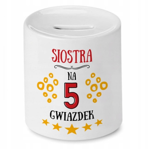 Skarbonka Dla Siostry na Urodziny Imieniny Prezent z Nadrukiem ze Zdjęciem