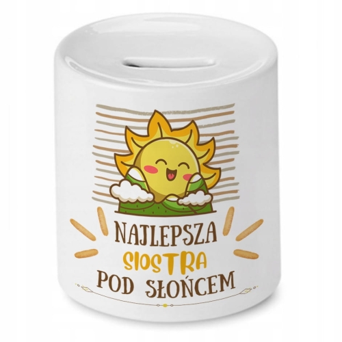 Skarbonka Dla Siostry na Urodziny Imieniny Prezent z Nadrukiem ze Zdjęciem