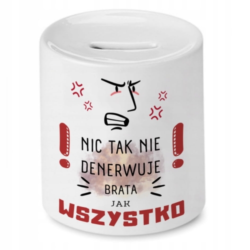 Skarbonka Dla Brata na Urodziny Imieniny Prezent z Nadrukiem ze Zdjęciem