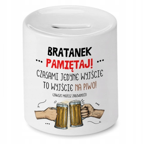 Skarbonka Dla Bratanka Urodziny Imieniny Prezent z Nadrukiem ze Zdjęciem