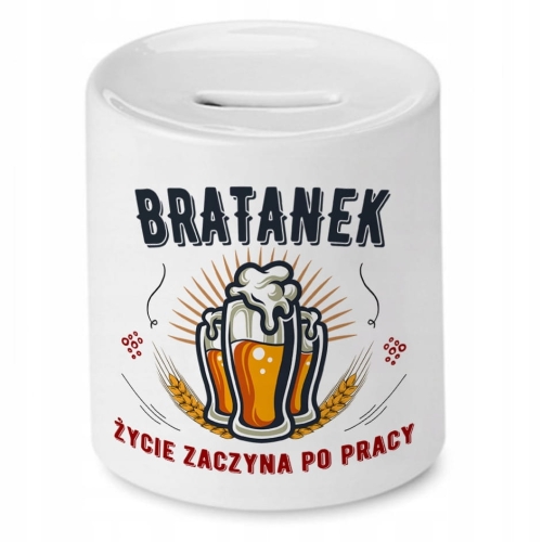 Skarbonka Dla Bratanka Urodziny Imieniny Prezent z Nadrukiem ze Zdjęciem