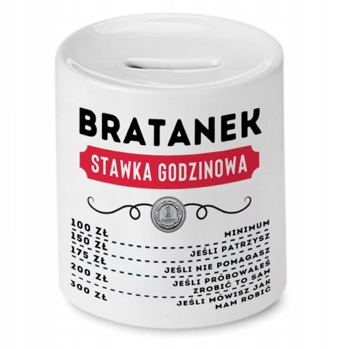 Skarbonka Dla Bratanka Urodziny Imieniny Prezent z Nadrukiem ze Zdjęciem