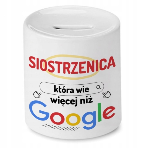 Skarbonka Dla Siostrzenicy na Urodziny na Prezent z Nadrukiem ze Zdjęciem