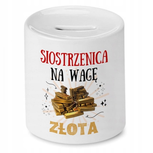 Skarbonka Dla Siostrzenicy na Urodziny na Prezent z Nadrukiem ze Zdjęciem