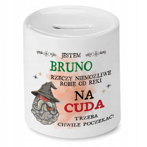 Skarbonka Dla Bruna na Urodziny Imieniny Prezent z Nadrukiem ze Zdjęciem