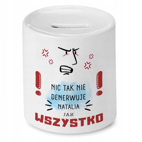 Skarbonka Dla Natalii na Urodziny Imieniny Prezent z Nadrukiem ze Zdjęciem