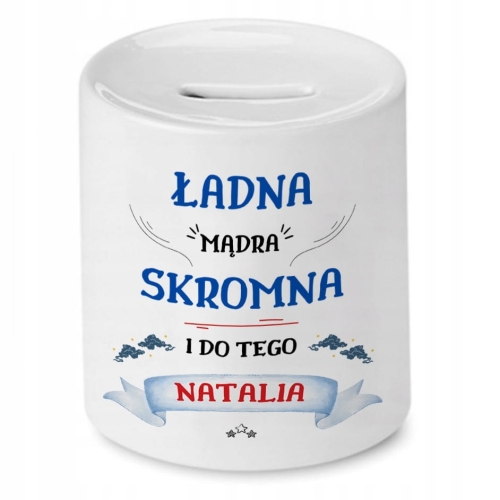 Skarbonka Dla Natalii na Urodziny Imieniny Prezent z Nadrukiem ze Zdjęciem