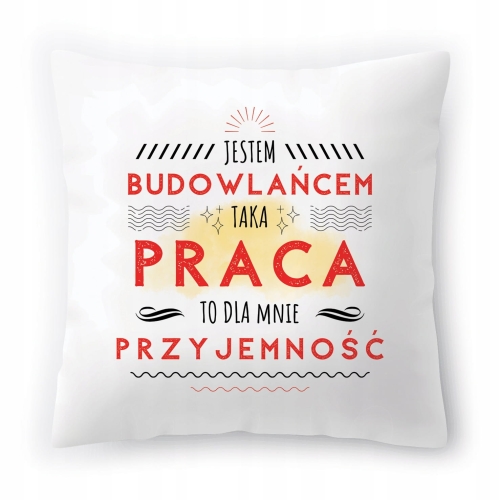 Poduszka Dla Budowlańca na Urodziny na Prezent z Nadrukiem ze Zdjęciem