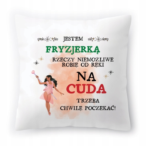 Poduszka Dla Fryzjerki na Urodziny na Prezent z Nadrukiem ze Zdjęciem