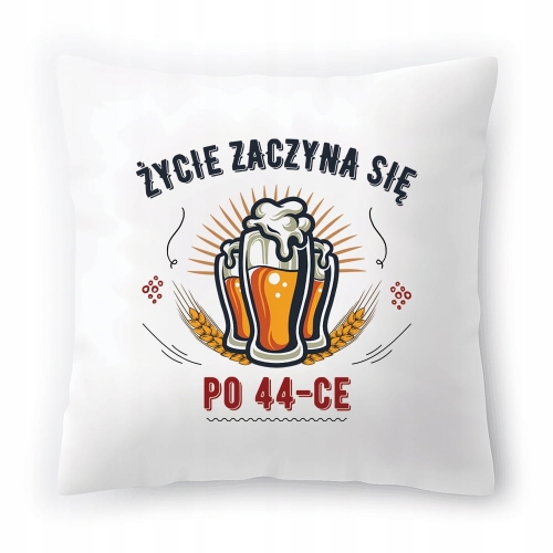 Poduszka na Urodziny 44 44te 44-te na Prezent z Nadrukiem ze Zdjęciem