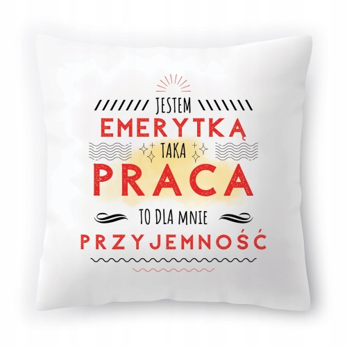 Poduszka Dla Emerytki na Urodziny Imieniny Prezent z Nadrukiem ze Zdjęciem