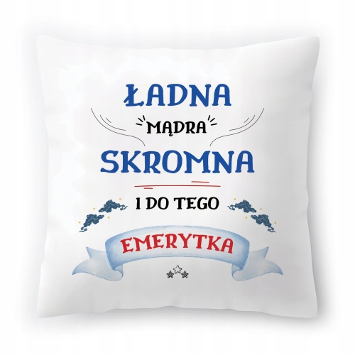 Poduszka Dla Emerytki na Urodziny Imieniny Prezent z Nadrukiem ze Zdjęciem