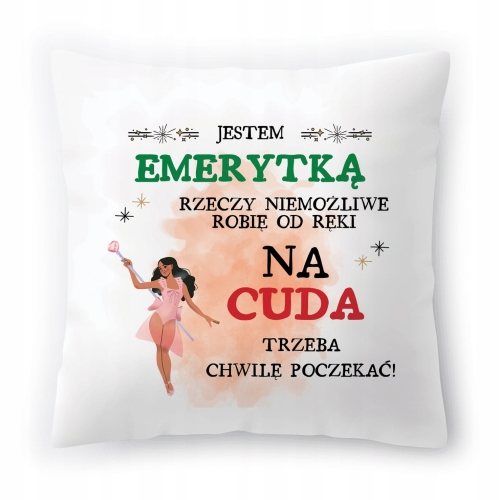 Poduszka Dla Emerytki na Urodziny Imieniny Prezent z Nadrukiem ze Zdjęciem