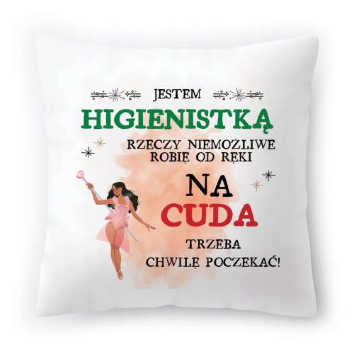 Poduszka Dla Higienistki na Urodziny Prezent z Nadrukiem ze Zdjęciem