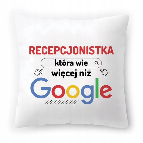 Poduszka Dla Recepcjonistki na Urodziny Prezent z Nadrukiem ze Zdjęciem