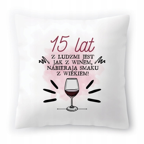 Poduszka na Urodziny 15 15te 15-te na Prezent z Nadrukiem ze Zdjęciem