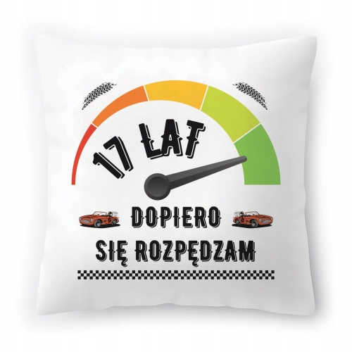 Poduszka na Urodziny 17 17te 17-te na Prezent z Nadrukiem ze Zdjęciem