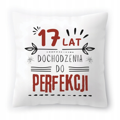 Poduszka na Urodziny 17 17te 17-te na Prezent z Nadrukiem ze Zdjęciem