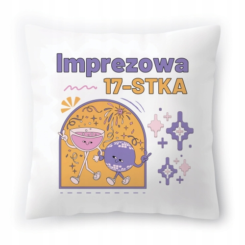 Poduszka na Urodziny 17 17te 17-te na Prezent z Nadrukiem ze Zdjęciem
