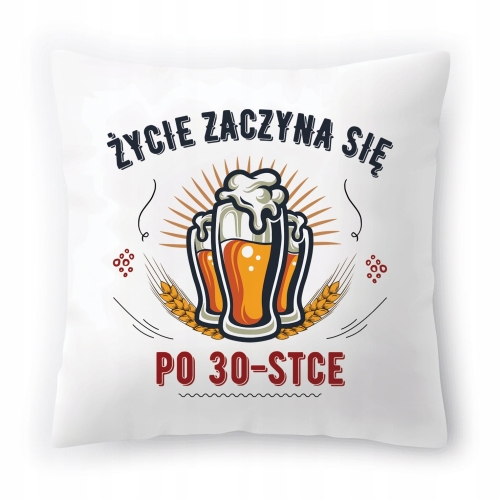 Poduszka na Urodziny 30 30ste 30-ste na Prezent z Nadrukiem ze Zdjęciem