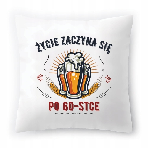 Poduszka na Urodziny 60 60te 60-te na Prezent z Nadrukiem ze Zdjęciem