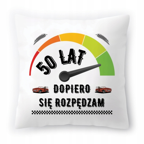 Poduszka na Urodziny 50 50te 50-te na Prezent z Nadrukiem ze Zdjęciem