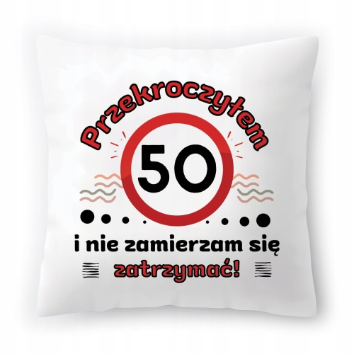 Poduszka na Urodziny 50 50te 50-te na Prezent z Nadrukiem ze Zdjęciem