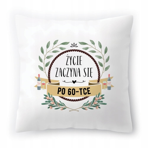 Poduszka na Urodziny 60 60te 60-te na Prezent z Nadrukiem ze Zdjęciem