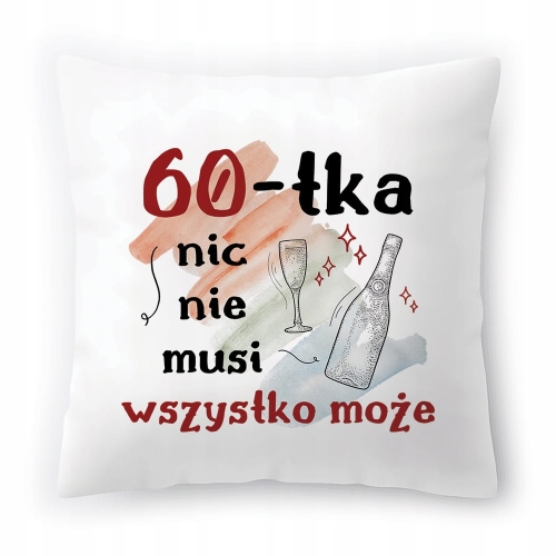 Poduszka na Urodziny 60 60te 60-te na Prezent z Nadrukiem ze Zdjęciem