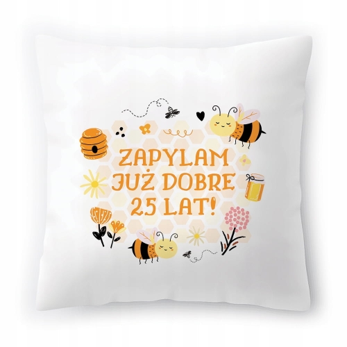 Poduszka na Urodziny 25 25te 25-te na Prezent z Nadrukiem ze Zdjęciem