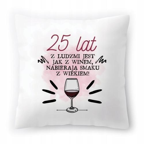 Poduszka na Urodziny 25 25te 25-te na Prezent z Nadrukiem ze Zdjęciem