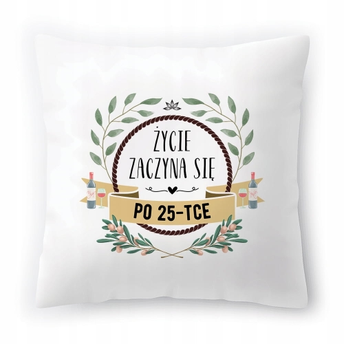 Poduszka na Urodziny 25 25te 25-te na Prezent z Nadrukiem ze Zdjęciem