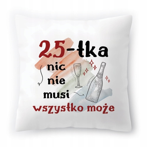 Poduszka na Urodziny 25 25te 25-te na Prezent z Nadrukiem ze Zdjęciem