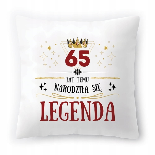 Poduszka na Urodziny 65 65te 65-te na Prezent z Nadrukiem ze Zdjęciem