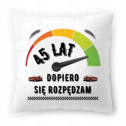 Poduszka na Urodziny 45 45te 45-te na Prezent z Nadrukiem ze Zdjęciem