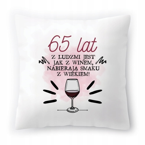 Poduszka na Urodziny 65 65te 65-te na Prezent z Nadrukiem ze Zdjęciem