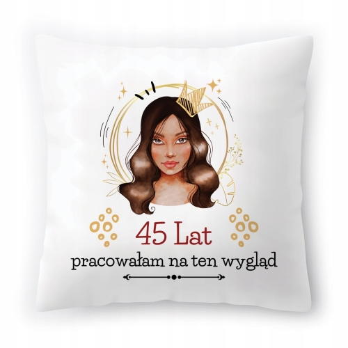 Poduszka na Urodziny 45 45te 45-te na Prezent z Nadrukiem ze Zdjęciem
