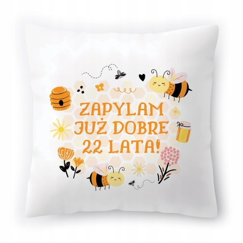 Poduszka na Urodziny 22 22gie 22-gie na Prezent z Nadrukiem ze Zdjęciem