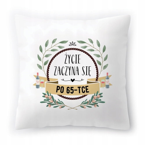 Poduszka na Urodziny 65 65te 65-te na Prezent z Nadrukiem ze Zdjęciem