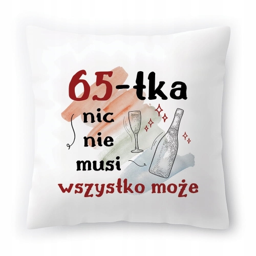 Poduszka na Urodziny 65 65te 65-te na Prezent z Nadrukiem ze Zdjęciem