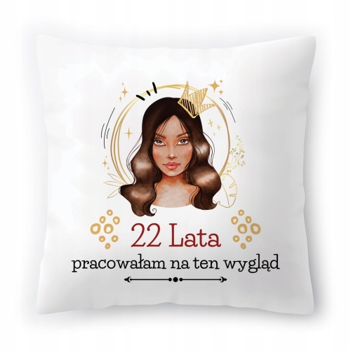 Poduszka na Urodziny 22 22gie 22-gie na Prezent z Nadrukiem ze Zdjęciem
