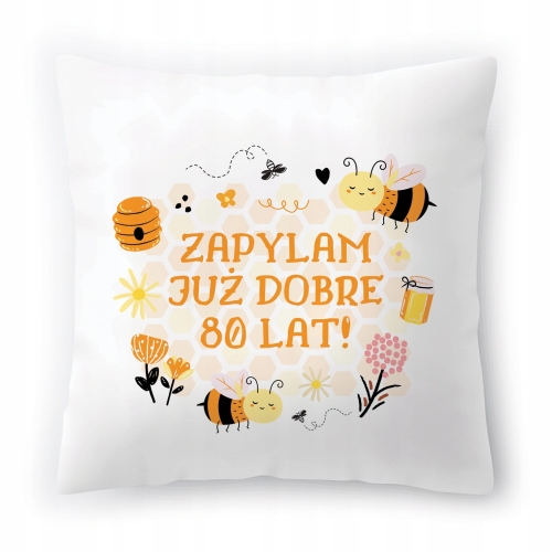 Poduszka na Urodziny 80 80te 80-te na Prezent z Nadrukiem ze Zdjęciem