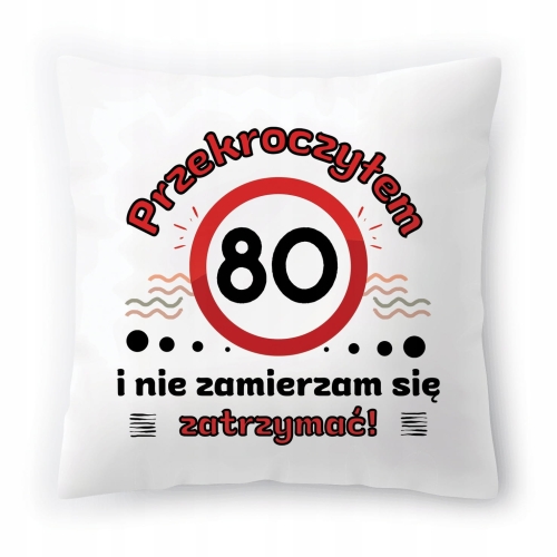 Poduszka na Urodziny 80 80te 80-te na Prezent z Nadrukiem ze Zdjęciem