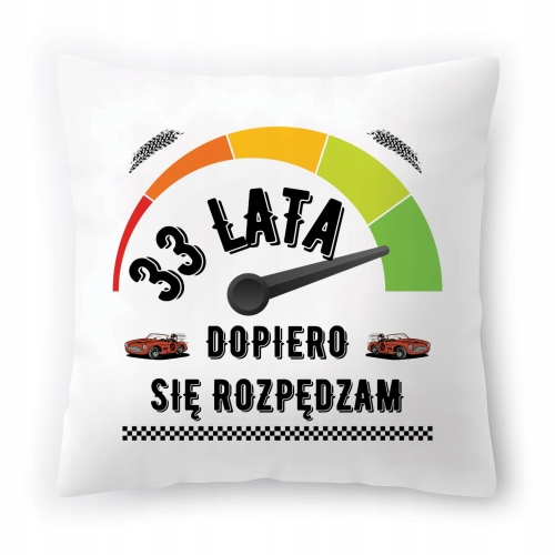 Poduszka na Urodziny 33 33cie 33-cie na Prezent z Nadrukiem ze Zdjęciem