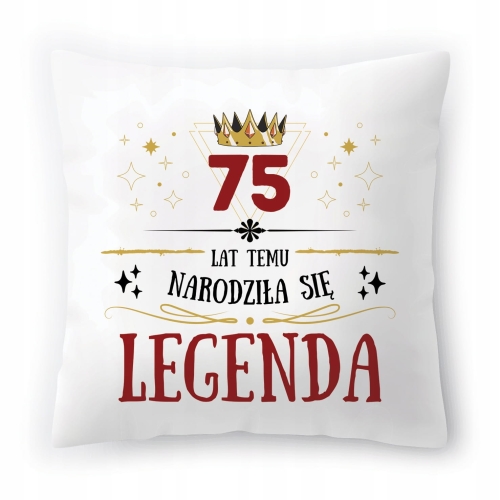 Poduszka na Urodziny 75 75te 75-te na Prezent z Nadrukiem ze Zdjęciem