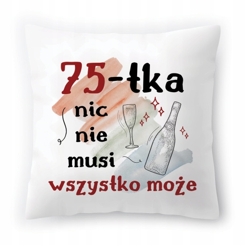 Poduszka na Urodziny 75 75te 75-te na Prezent z Nadrukiem ze Zdjęciem