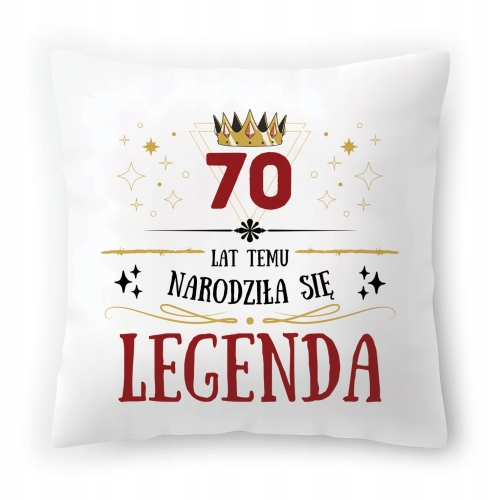 Poduszka na Urodziny 70 70te 70-te na Prezent z Nadrukiem ze Zdjęciem