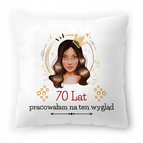 Poduszka na Urodziny 70 70te 70-te na Prezent z Nadrukiem ze Zdjęciem